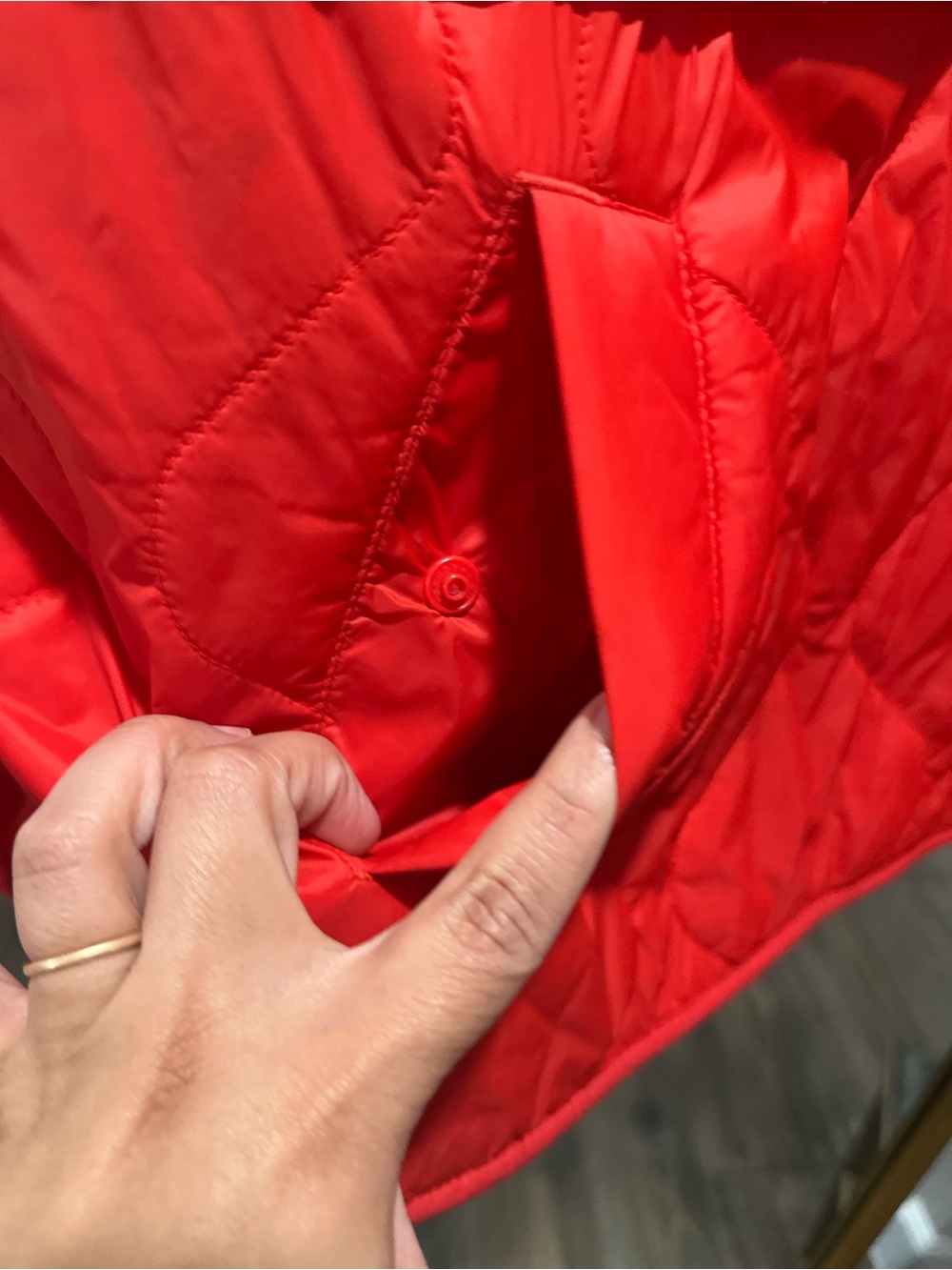 Quilted Oversized Packable Half Zip Pullover Jacket - Red Orange - Picture 15 of 16